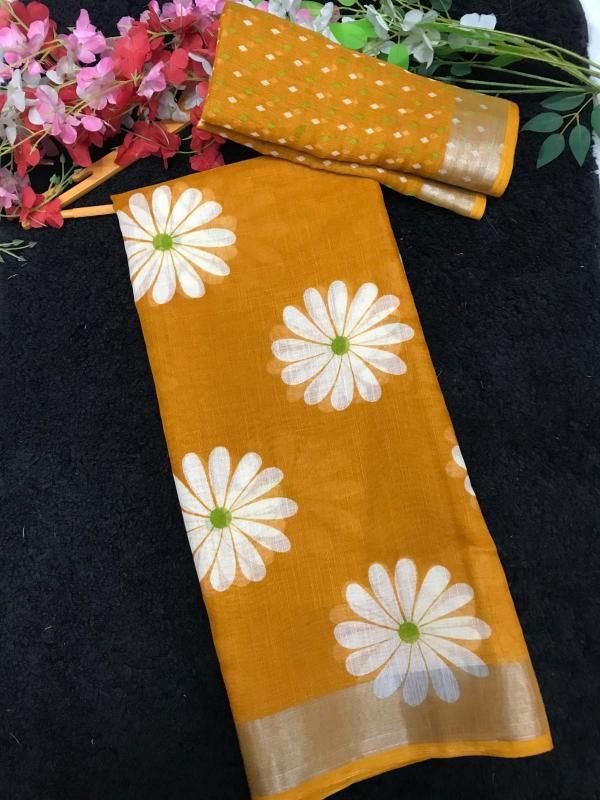 GC soft lenin saree wholesaler in surat